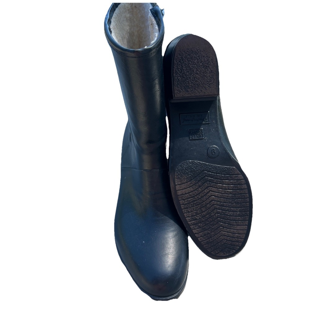 Woodbridge Rubber Rain Boots Waterproof Black 9 Zip Lined Vintage Granny Garden - Picture 7 of 10